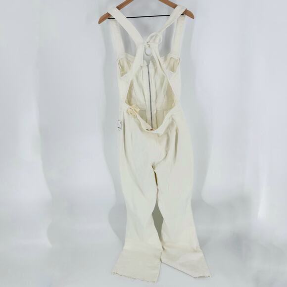Free People We The Free CRVY 2nd Ave One Piece Ivory Denim Jumpsuit Sz 14 NWT - Picture 4 of 13
